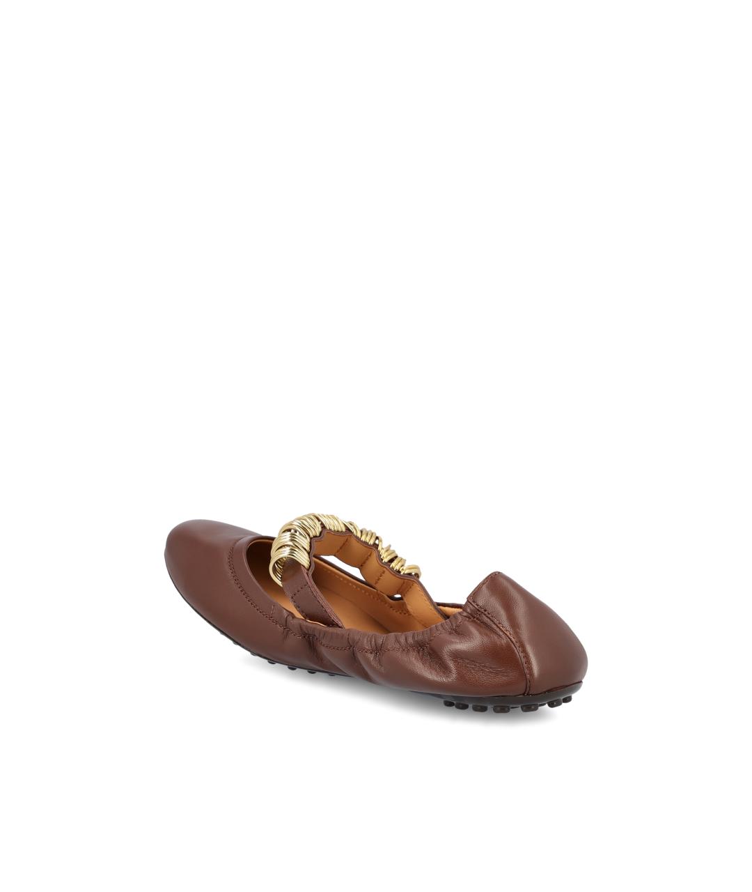 TOD'S Коричневые кожаные балетки, фото 4