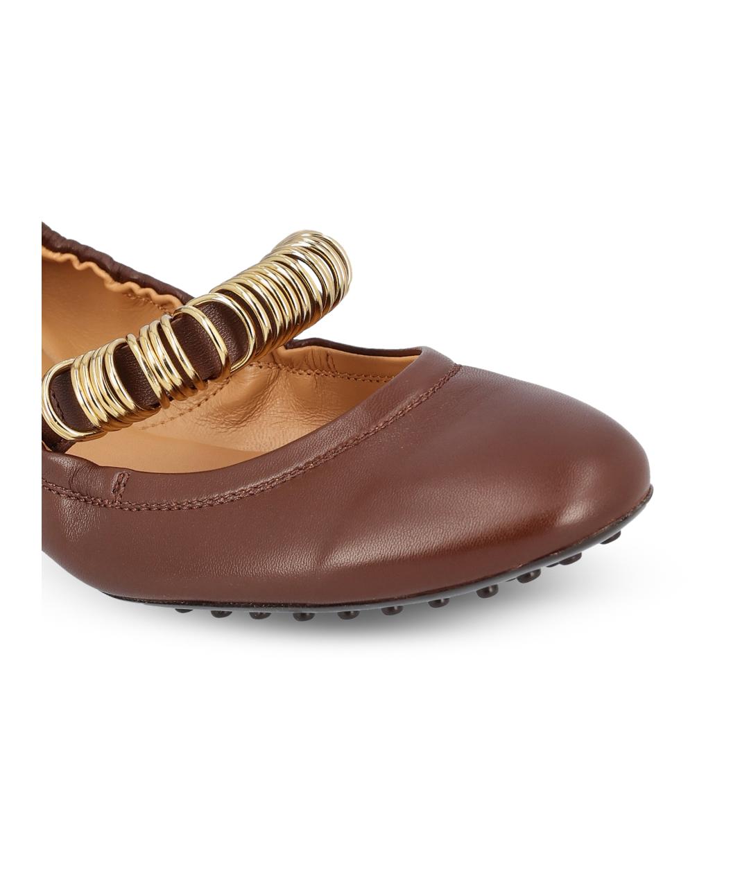 TOD'S Коричневые кожаные балетки, фото 3