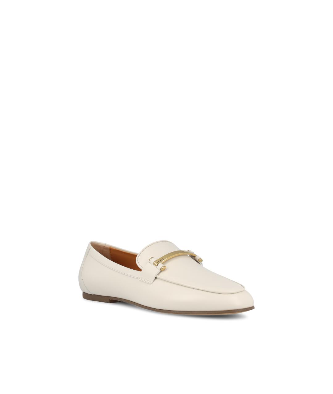TOD'S Белые кожаные мокасины, фото 3