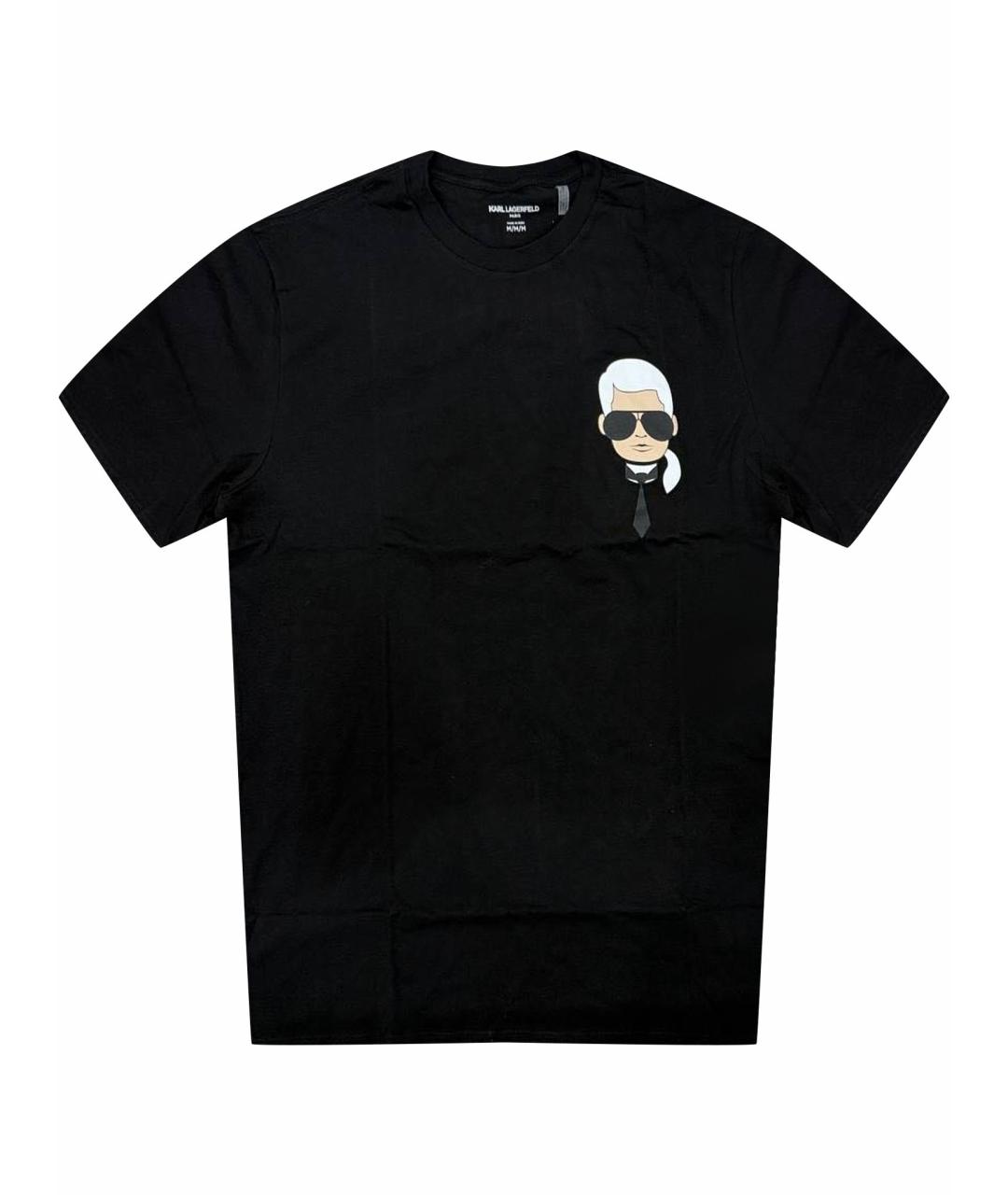 KARL LAGERFELD Черная хлопковая футболка, фото 1