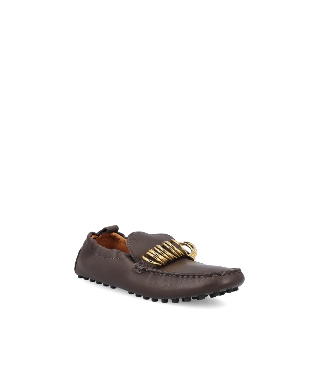 TOD'S Коричневые кожаные мокасины, фото 4