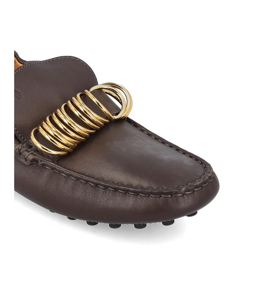 TOD'S Коричневые кожаные мокасины, фото 2