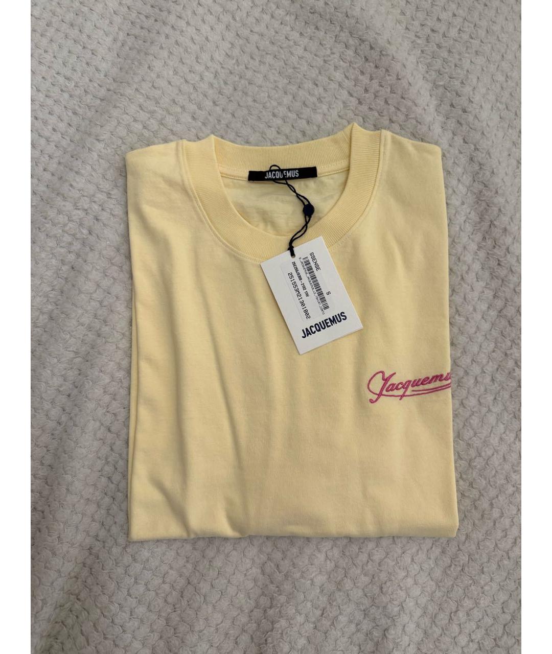 JACQUEMUS Желтая хлопковая футболка, фото 2