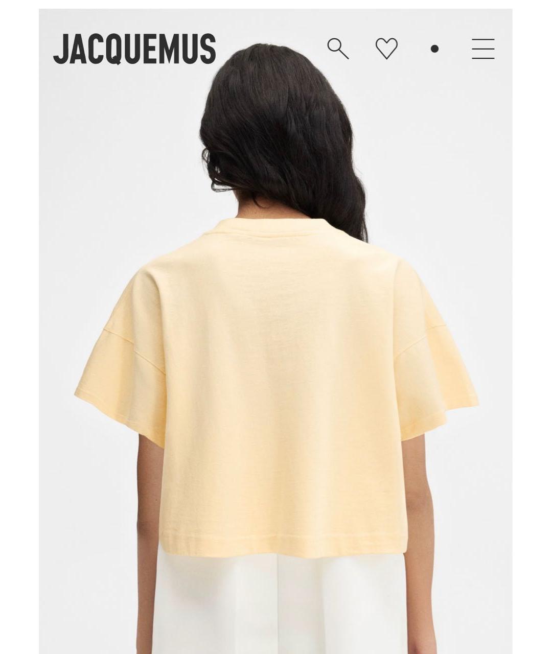 JACQUEMUS Желтая хлопковая футболка, фото 7