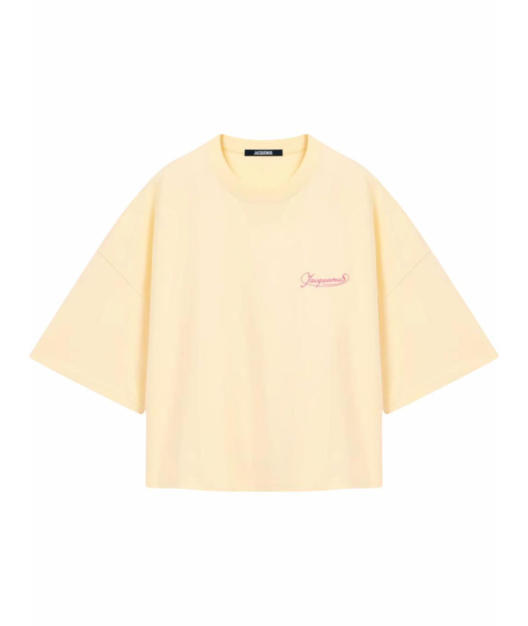 JACQUEMUS Желтая хлопковая футболка, фото 1