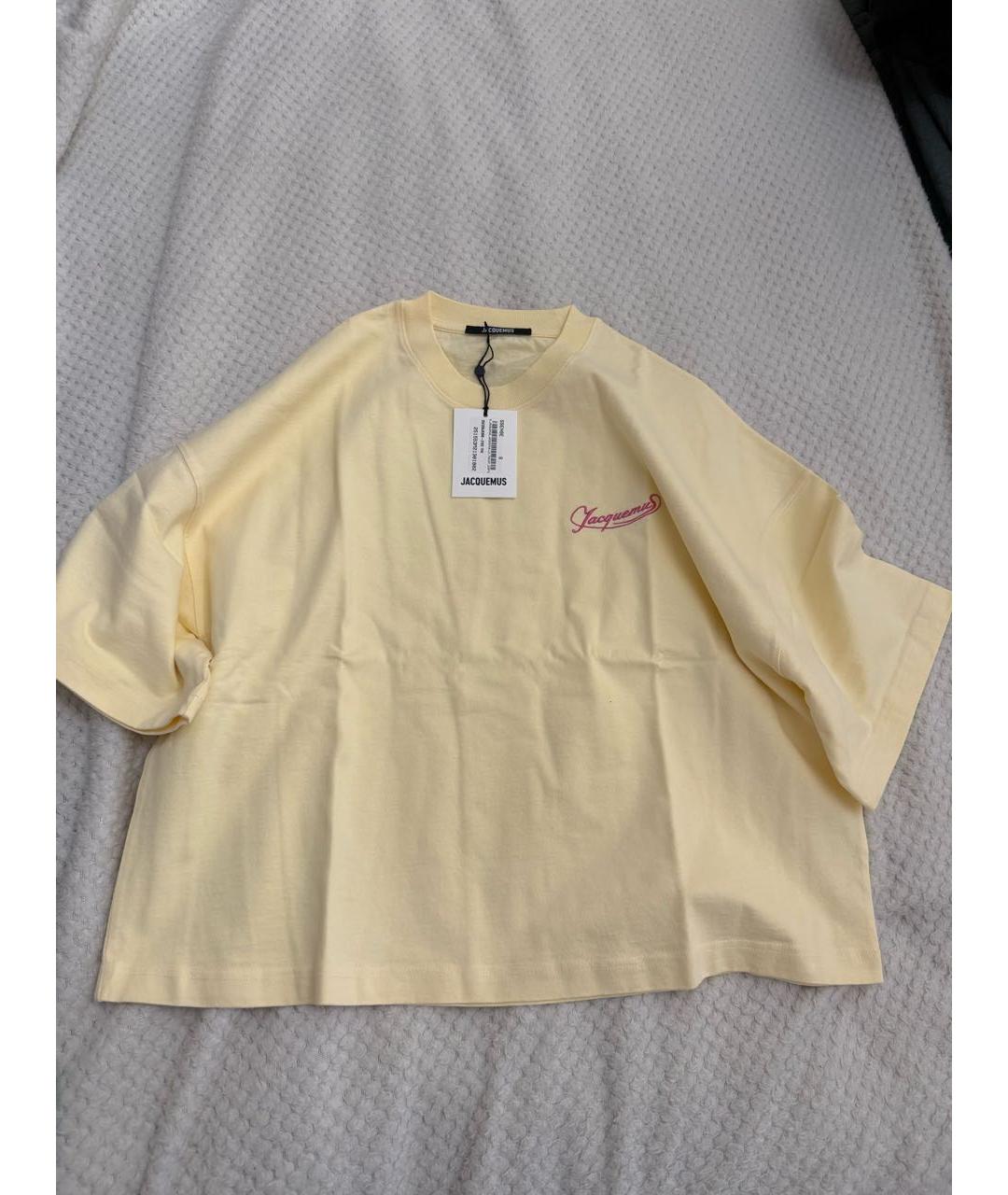 JACQUEMUS Желтая хлопковая футболка, фото 3