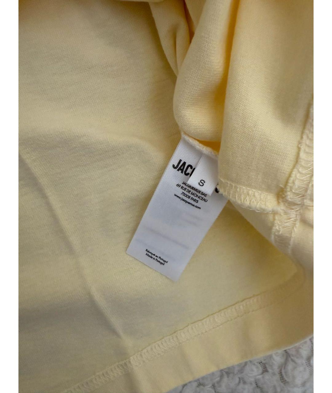 JACQUEMUS Желтая хлопковая футболка, фото 4