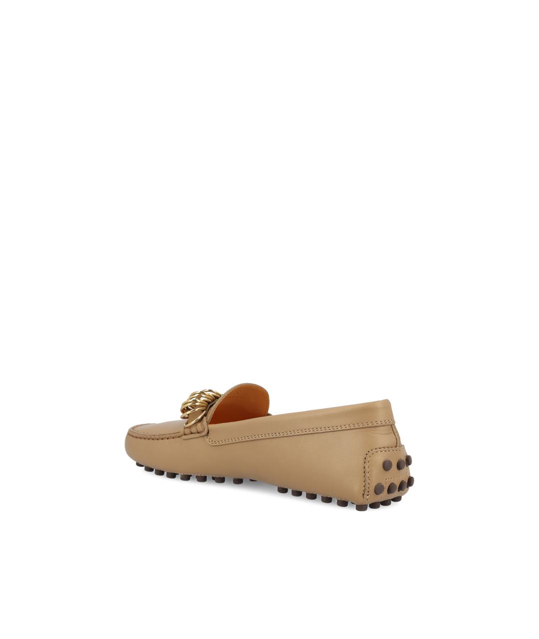 TOD'S Бежевые кожаные мокасины, фото 4