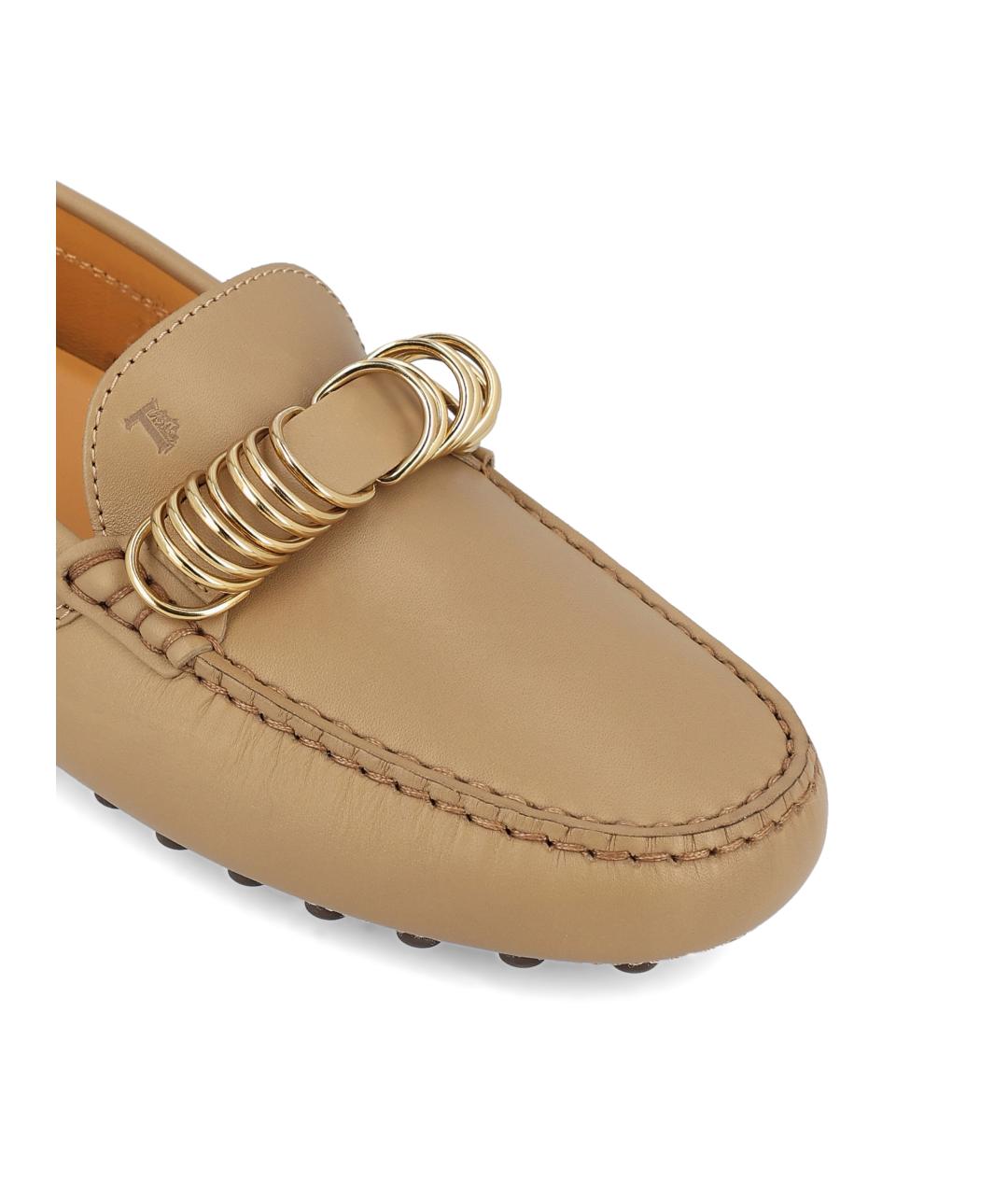 TOD'S Бежевые кожаные мокасины, фото 2