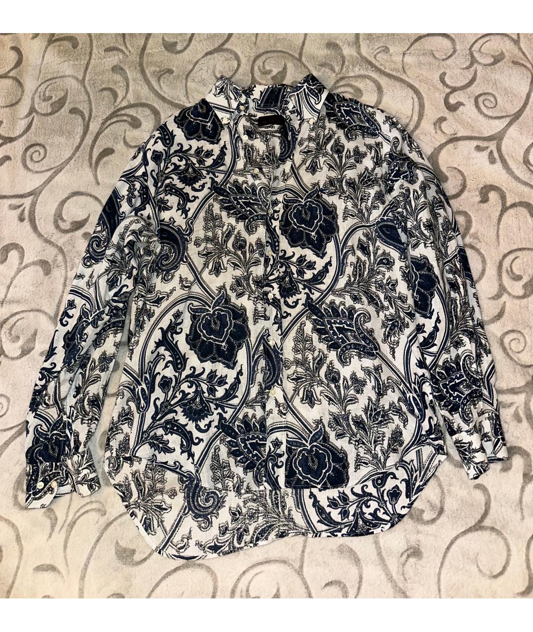 ETRO Синяя льняная кэжуал рубашка, фото 4