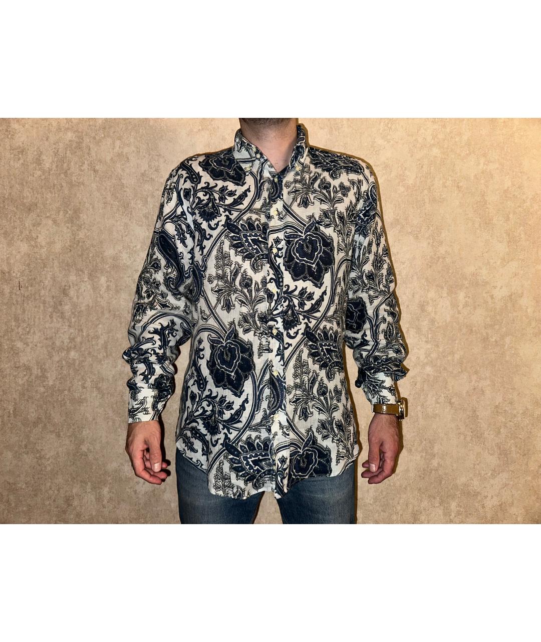 ETRO Синяя льняная кэжуал рубашка, фото 2