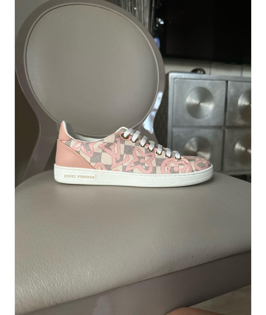 LOUIS VUITTON Розовые кожаные кеды, фото 8