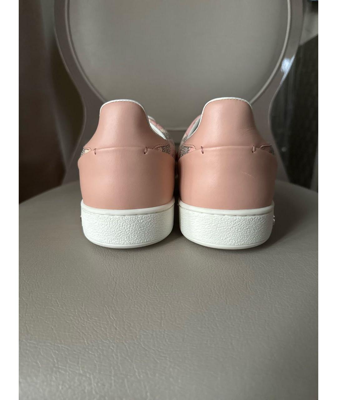 LOUIS VUITTON Розовые кожаные кеды, фото 4