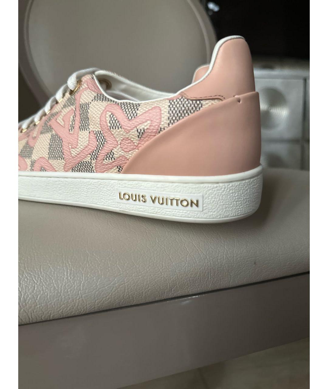 LOUIS VUITTON Розовые кожаные кеды, фото 5