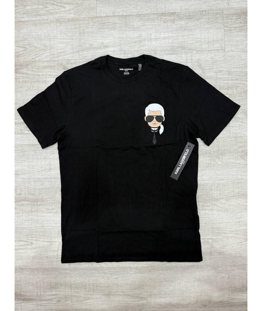 KARL LAGERFELD Черная хлопковая футболка, фото 6
