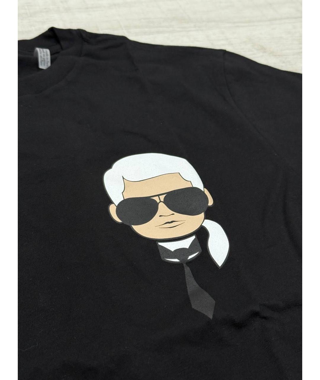 KARL LAGERFELD Черная хлопковая футболка, фото 2