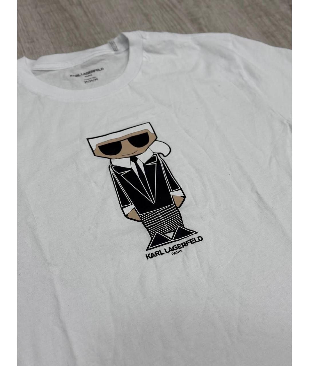 KARL LAGERFELD Белая хлопковая футболка, фото 2