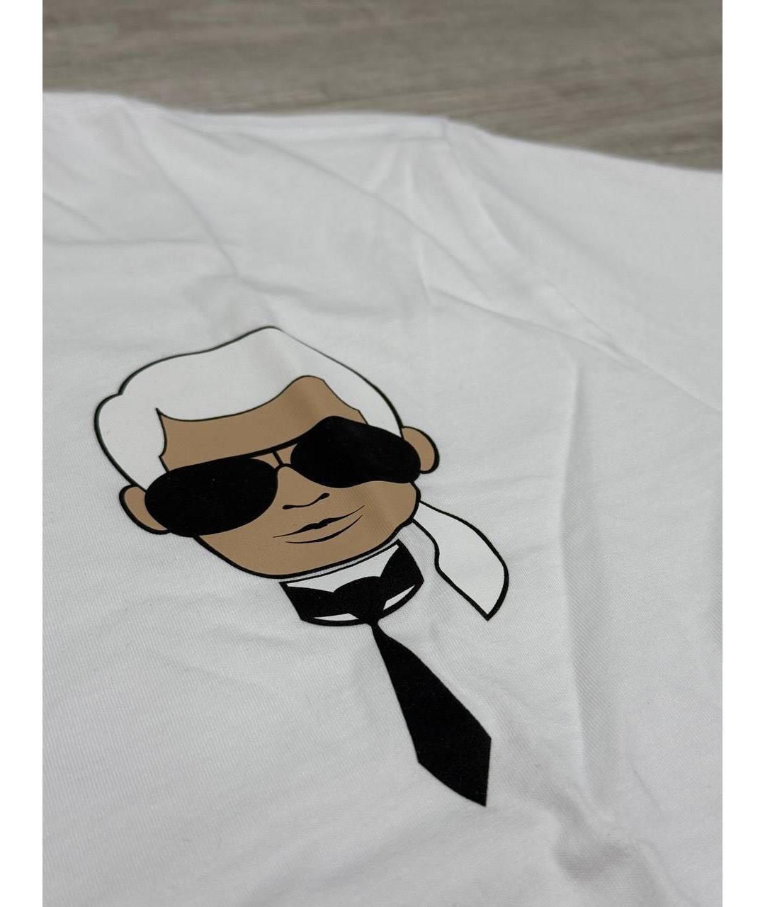KARL LAGERFELD Белая хлопковая футболка, фото 2
