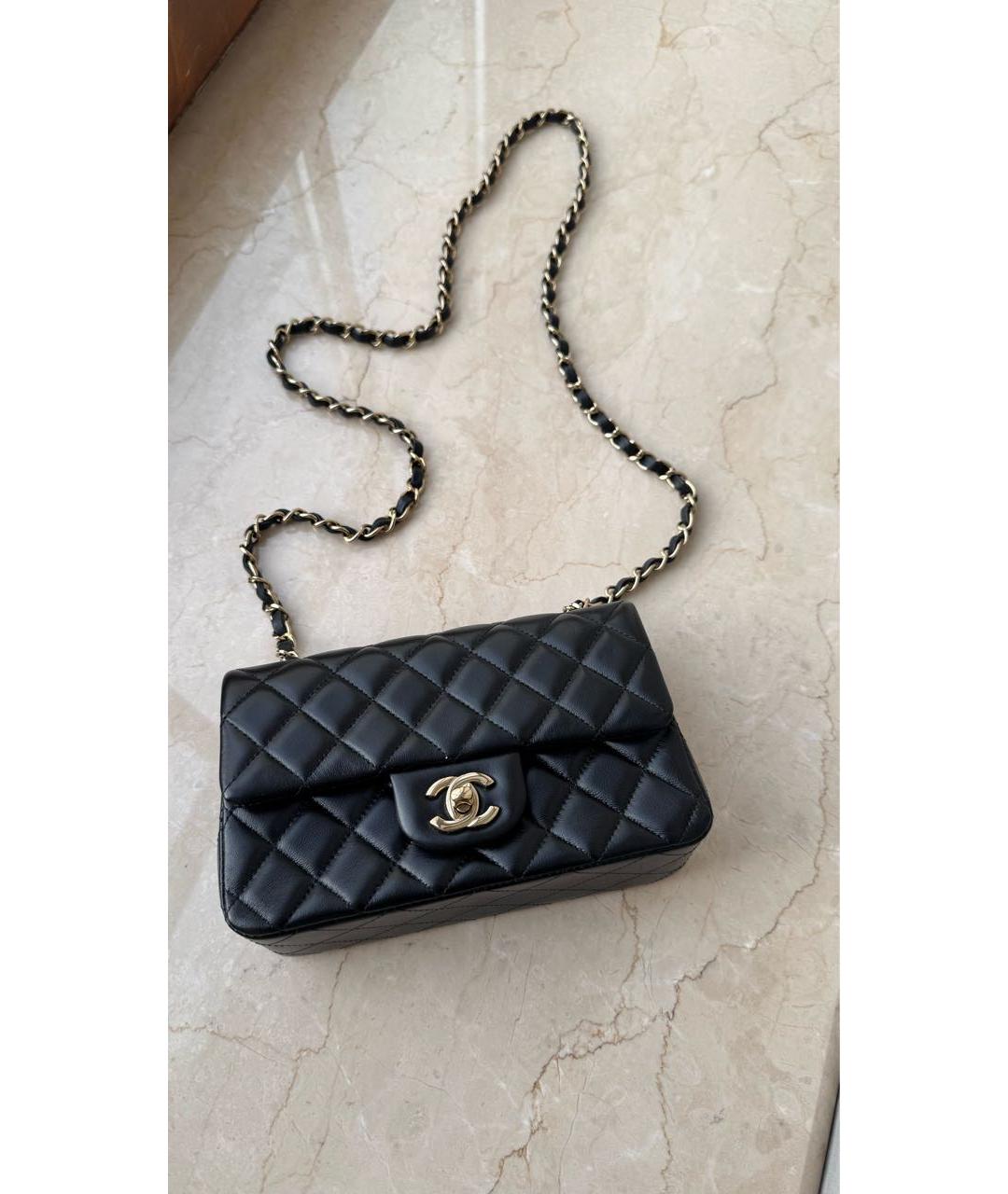 CHANEL Черная кожаная сумка через плечо, фото 8