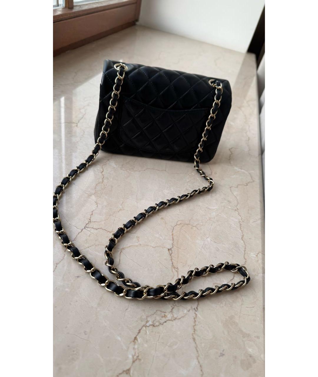 CHANEL Черная кожаная сумка через плечо, фото 5
