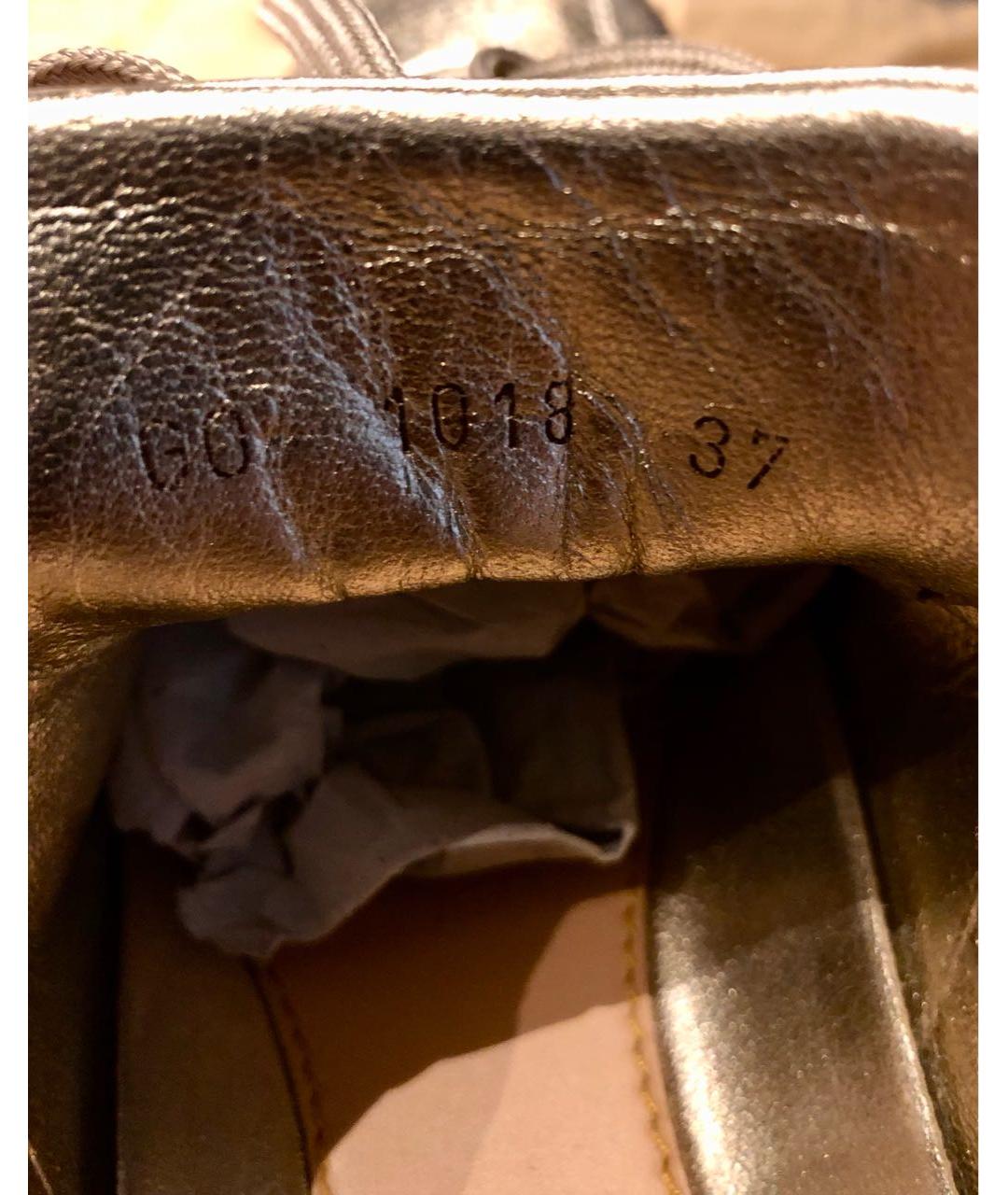 LOUIS VUITTON Золотые кожаные кроссовки, фото 5