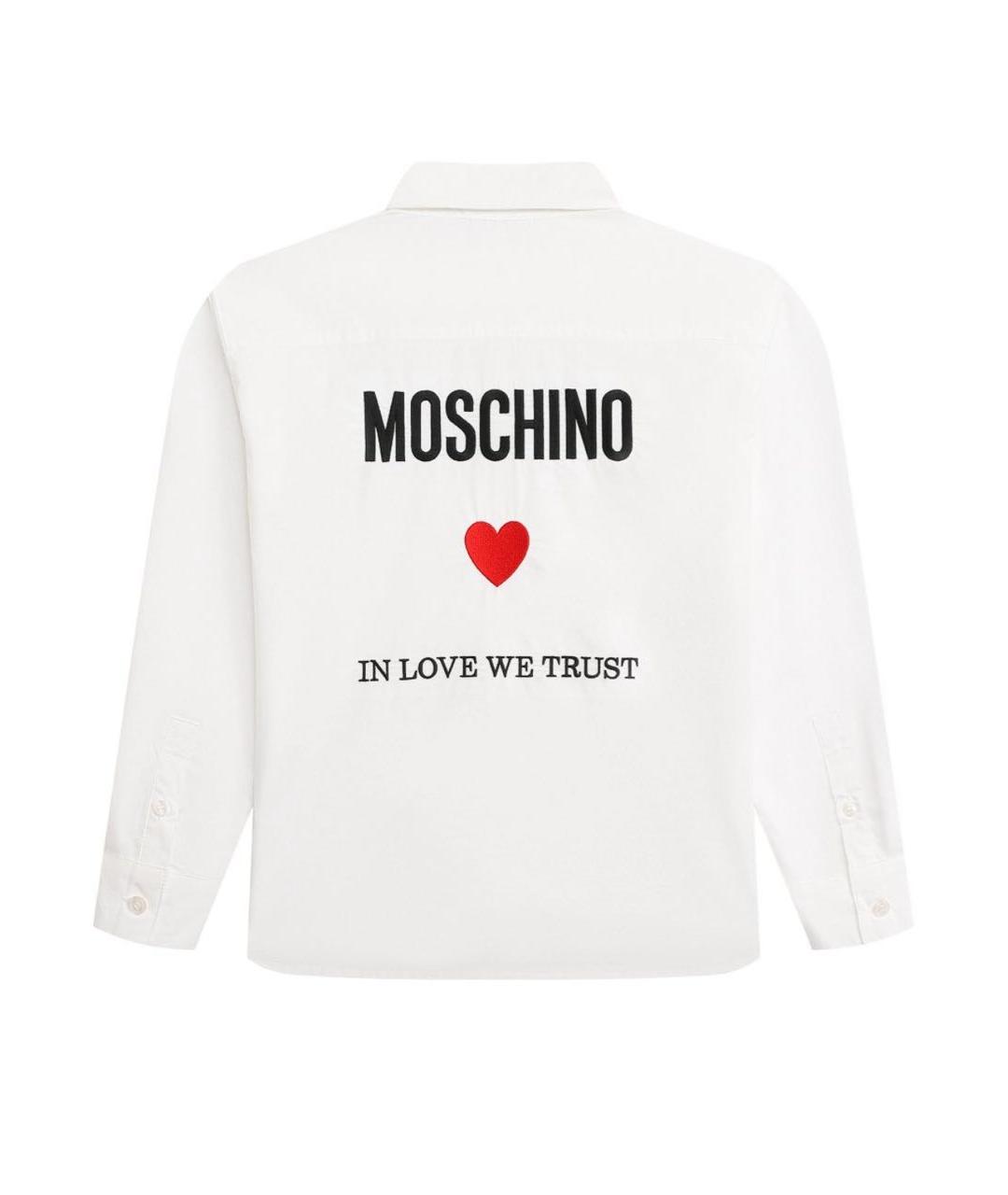 MOSCHINO Белая хлопковая рубашка, фото 2