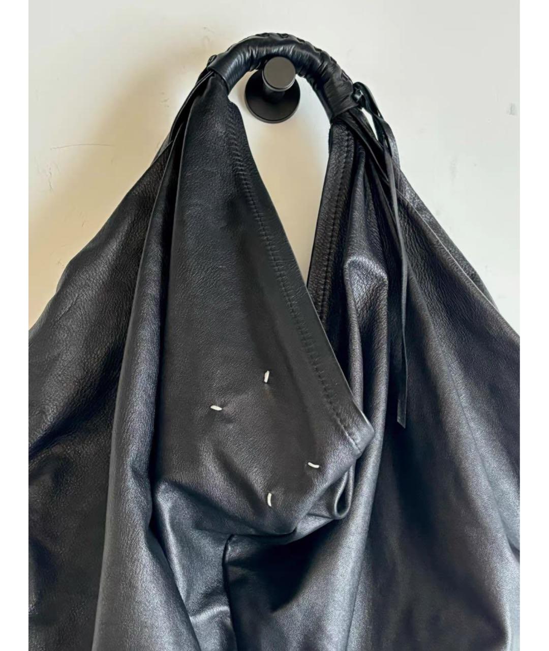 MAISON MARGIELA Черная кожаная сумка на плечо, фото 2