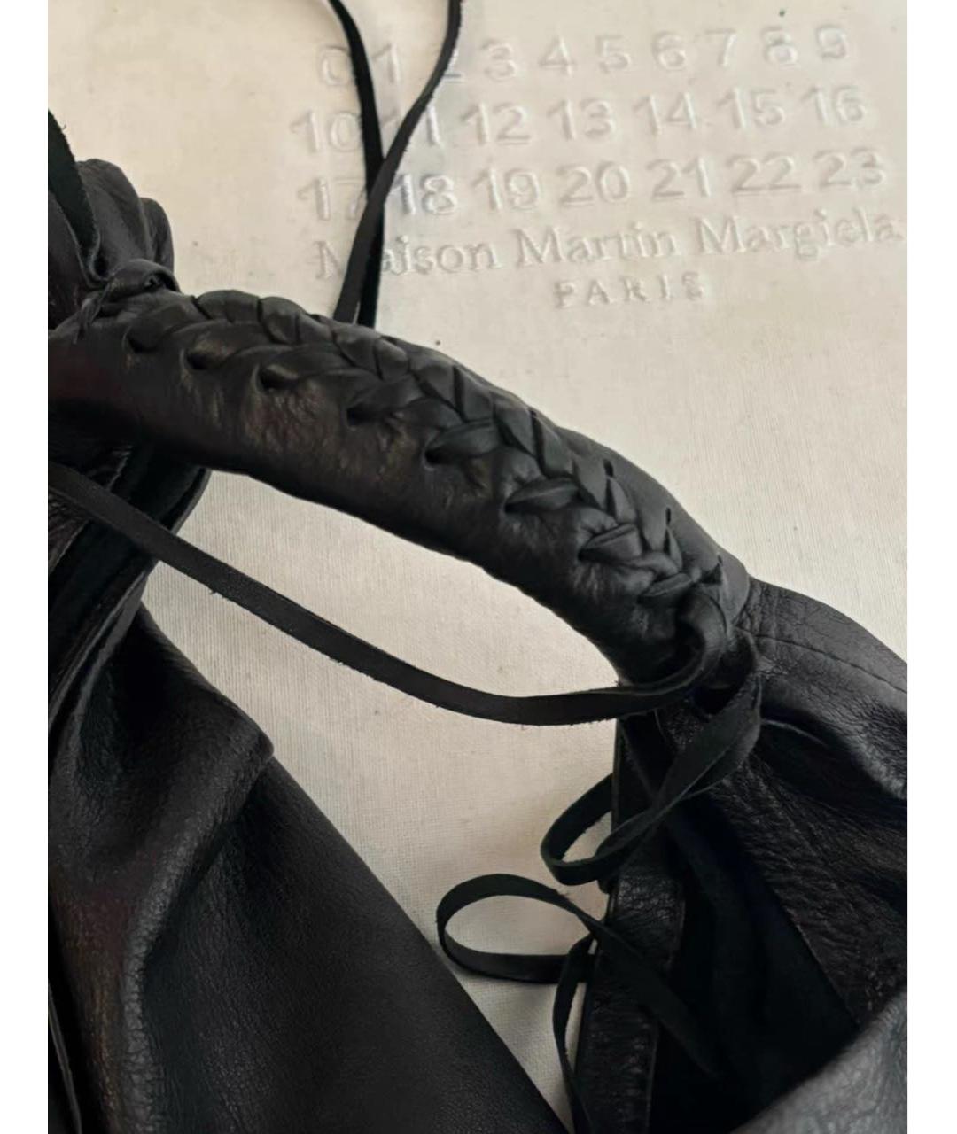 MAISON MARGIELA Черная кожаная сумка на плечо, фото 3
