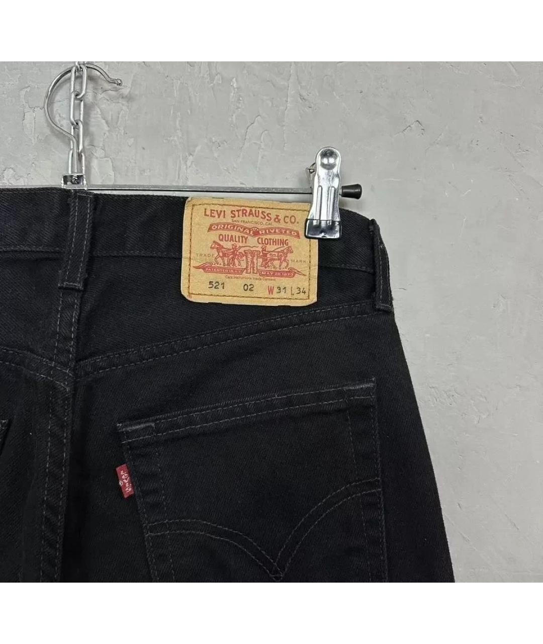 LEVI'S Черные хлопковые прямые джинсы, фото 4