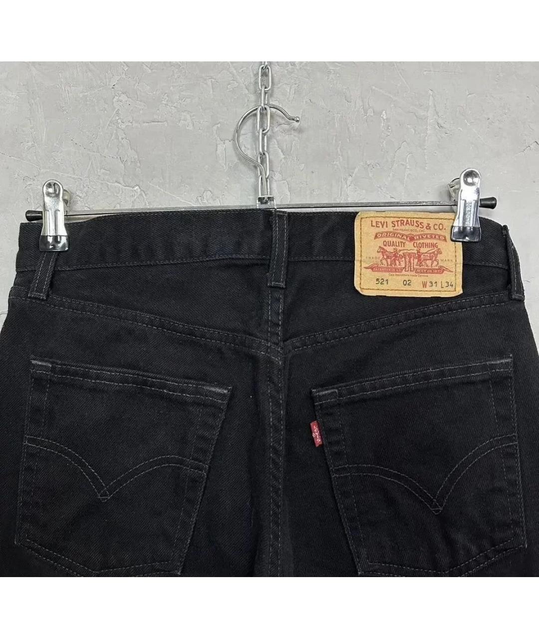 LEVI'S Черные хлопковые прямые джинсы, фото 3