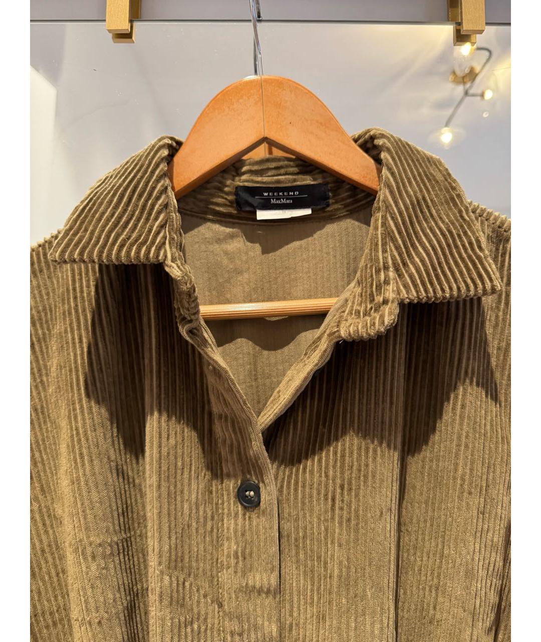 WEEKEND MAX MARA Хаки велюровое повседневное платье, фото 3