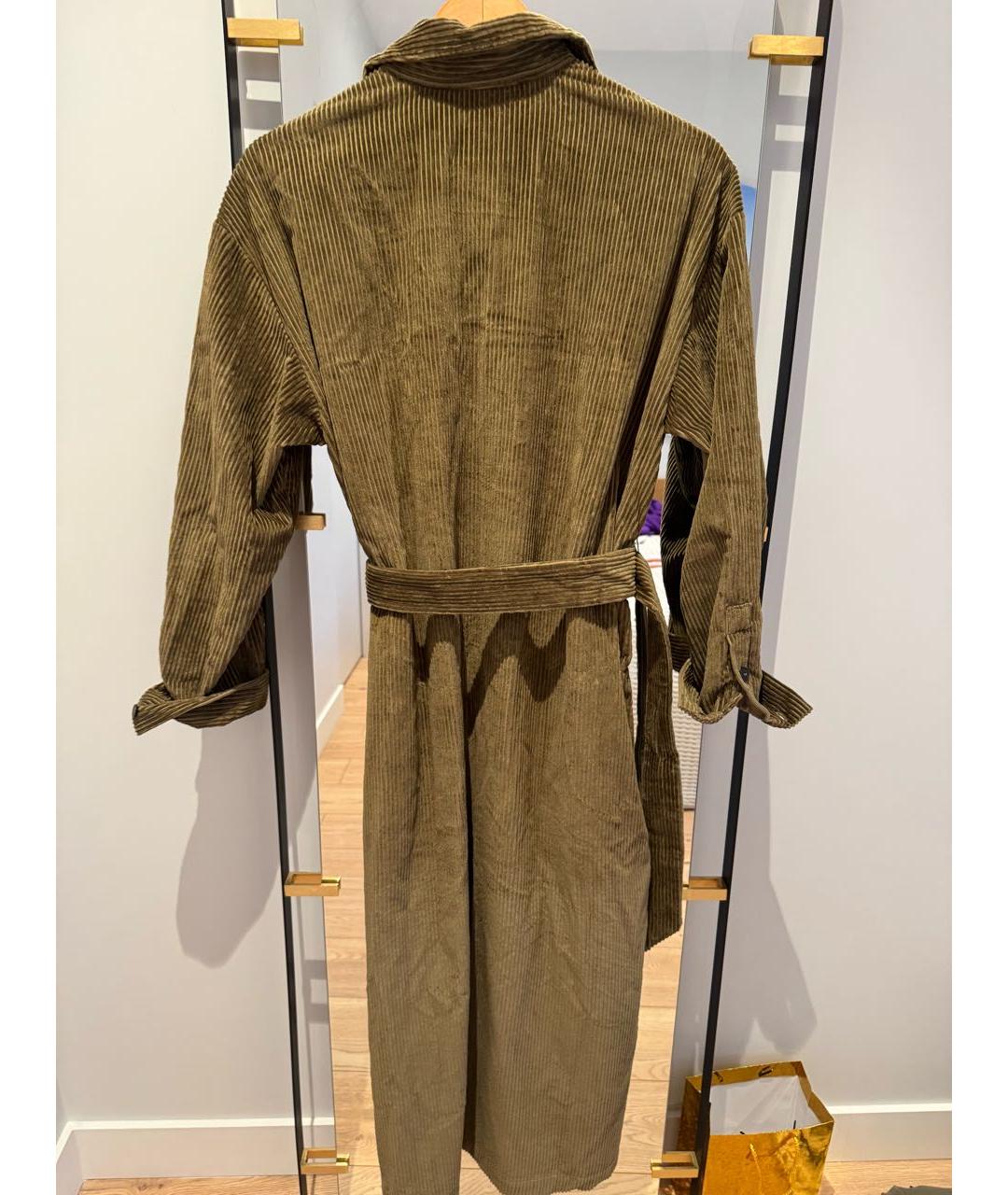 WEEKEND MAX MARA Хаки велюровое повседневное платье, фото 2