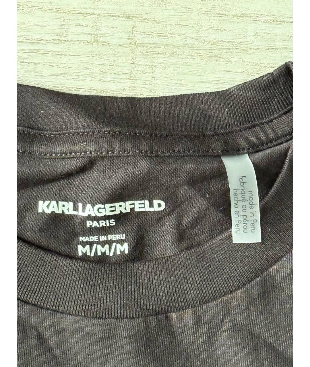 KARL LAGERFELD Черная хлопковая футболка, фото 4