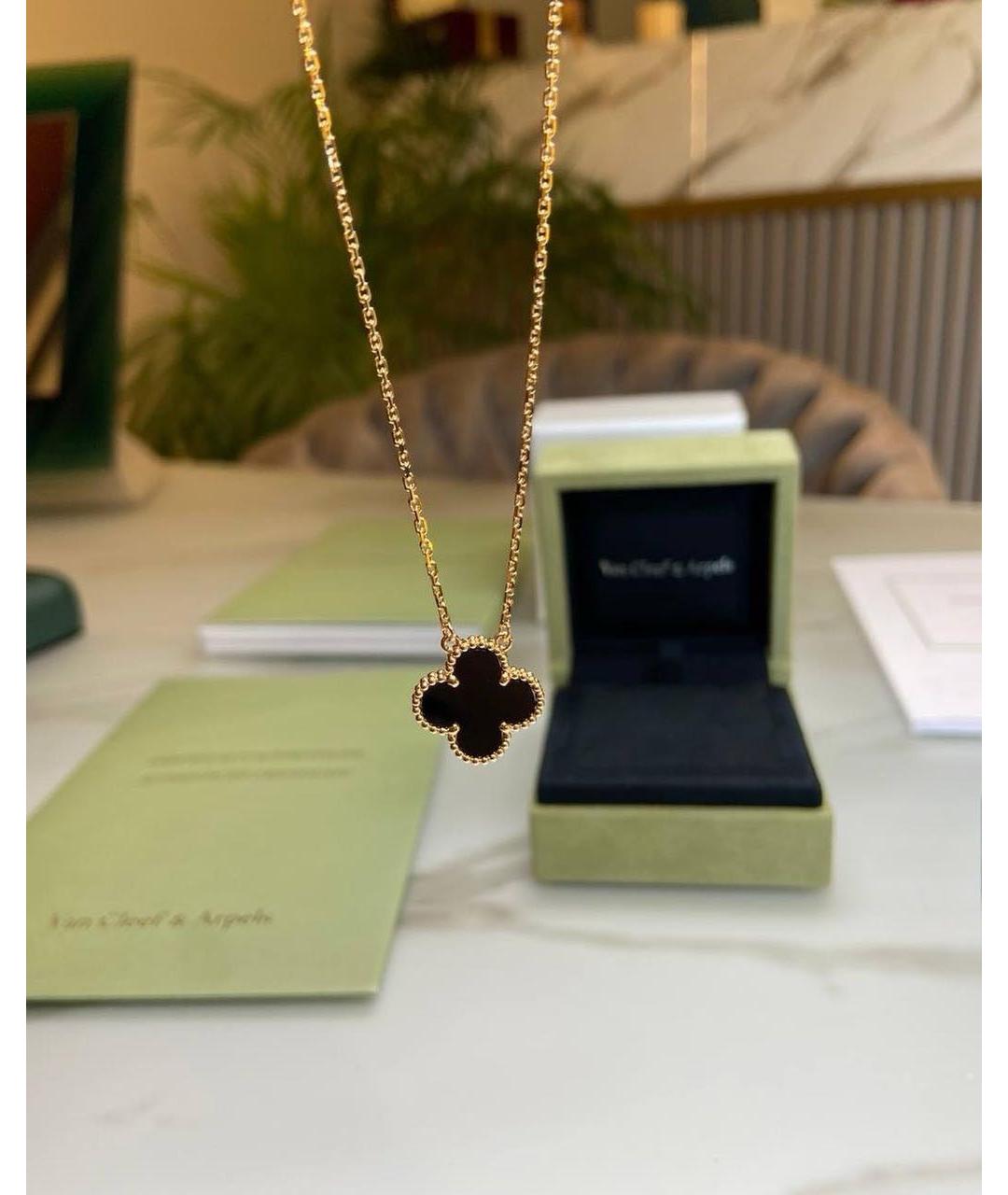 VAN CLEEF & ARPELS Черная цепочка/подвеска из желтого золота, фото 5
