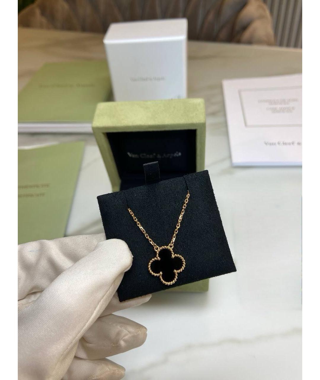 VAN CLEEF & ARPELS Черная цепочка/подвеска из желтого золота, фото 4
