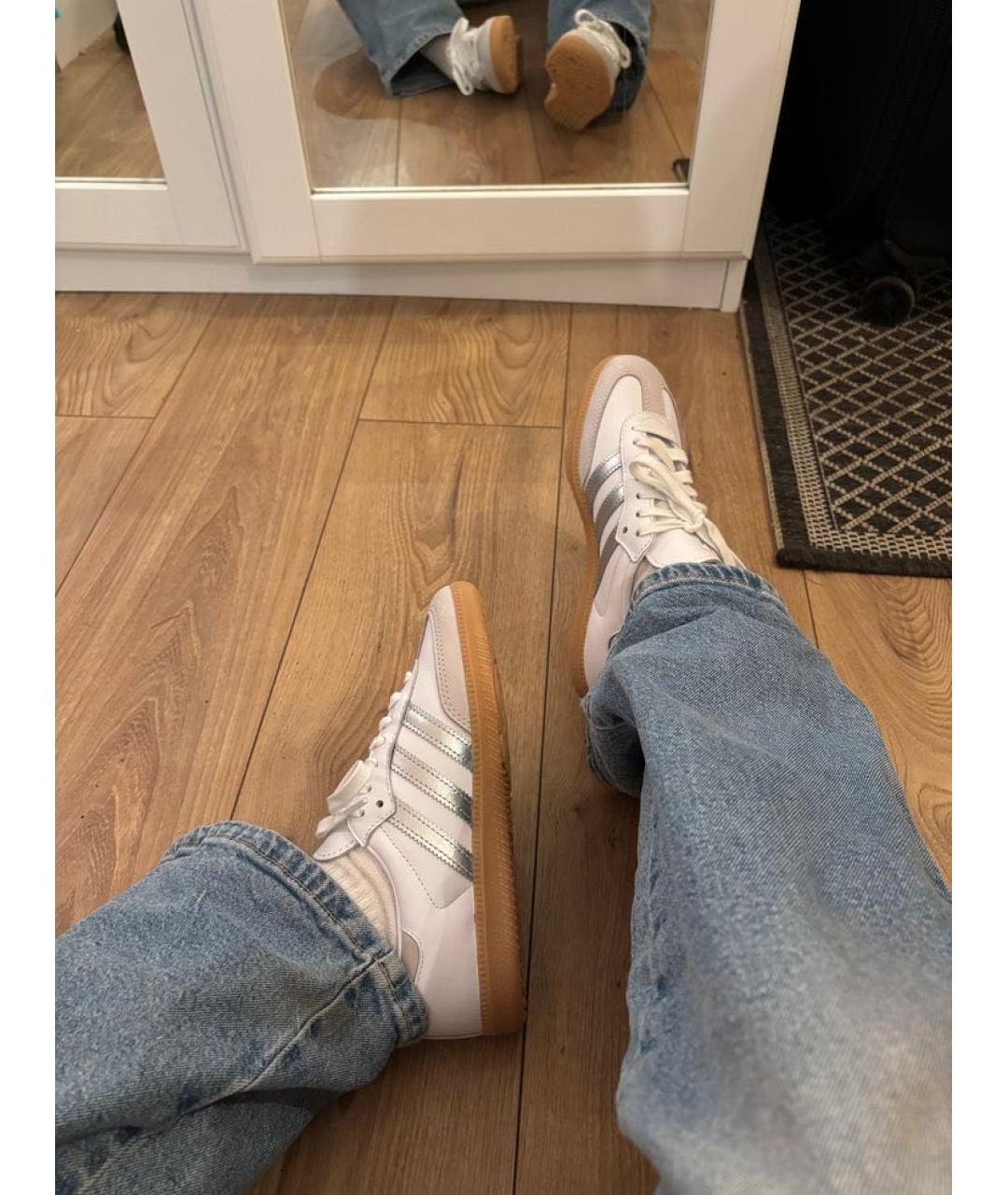 ADIDAS Белые кожаные кроссовки, фото 5