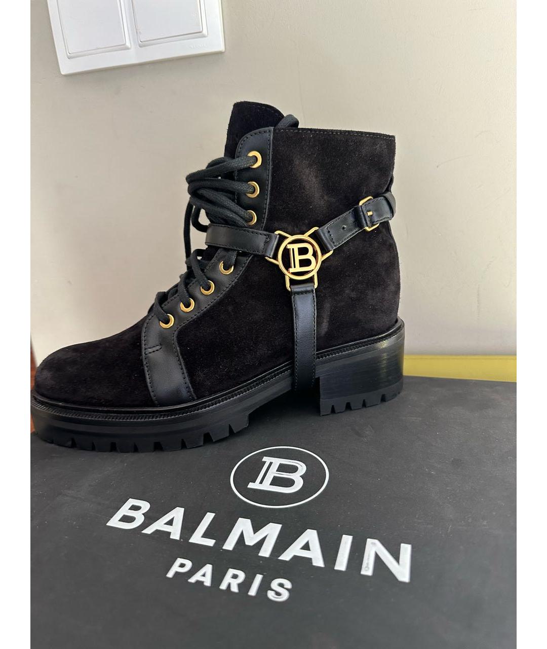 BALMAIN Черные замшевые ботинки, фото 2