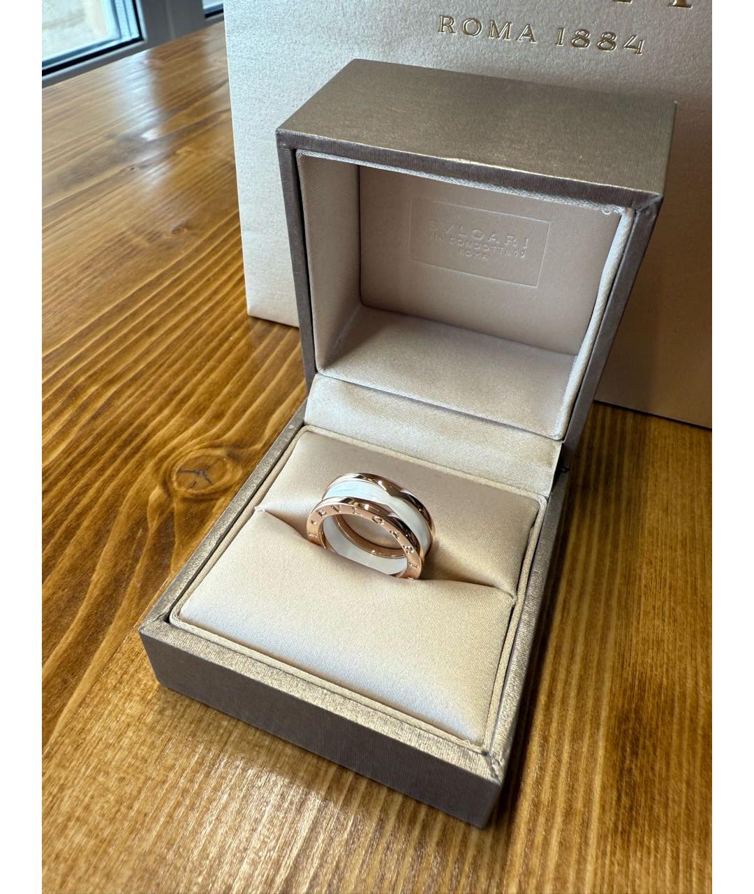 BVLGARI Белое кольцо из розового золота, фото 4