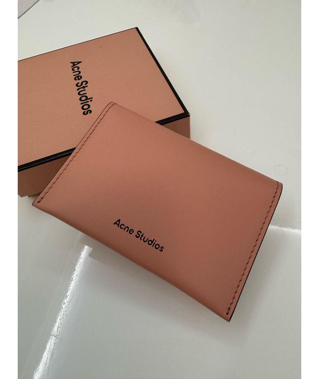 ACNE STUDIOS Коралловый кожаный кардхолдер, фото 2