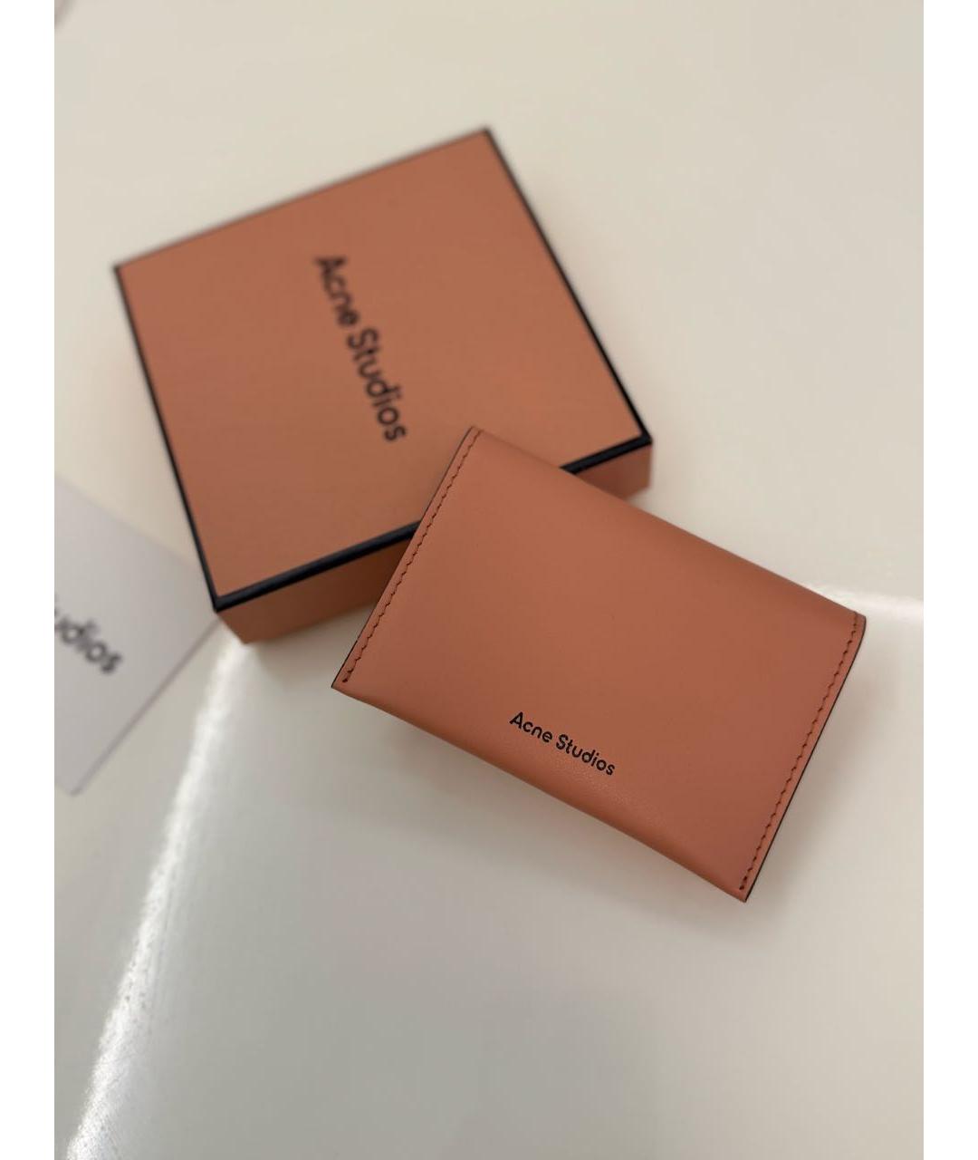 ACNE STUDIOS Коралловый кожаный кардхолдер, фото 6