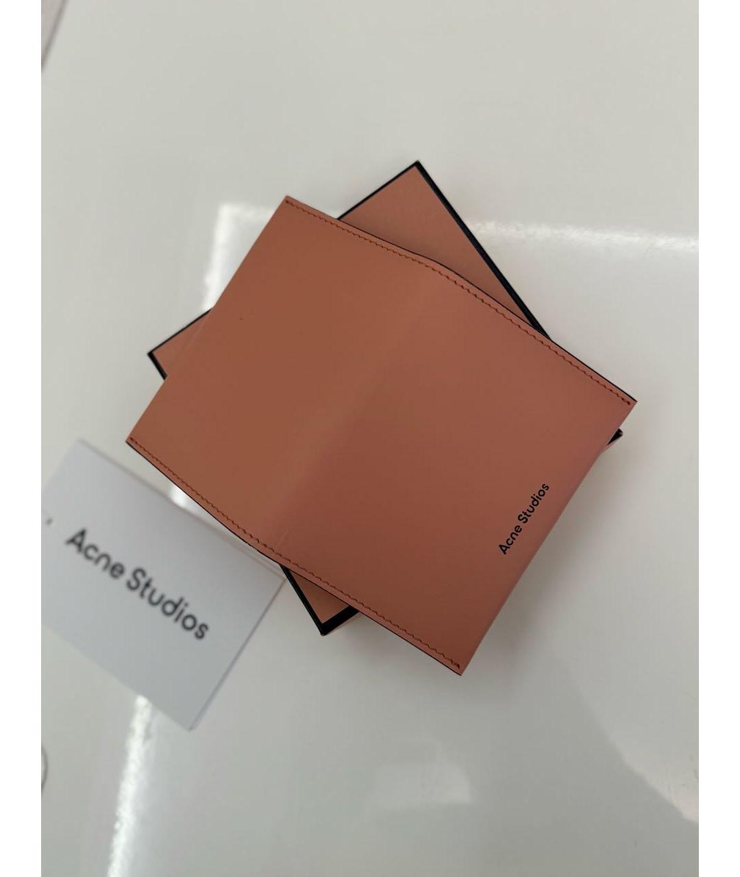 ACNE STUDIOS Коралловый кожаный кардхолдер, фото 4