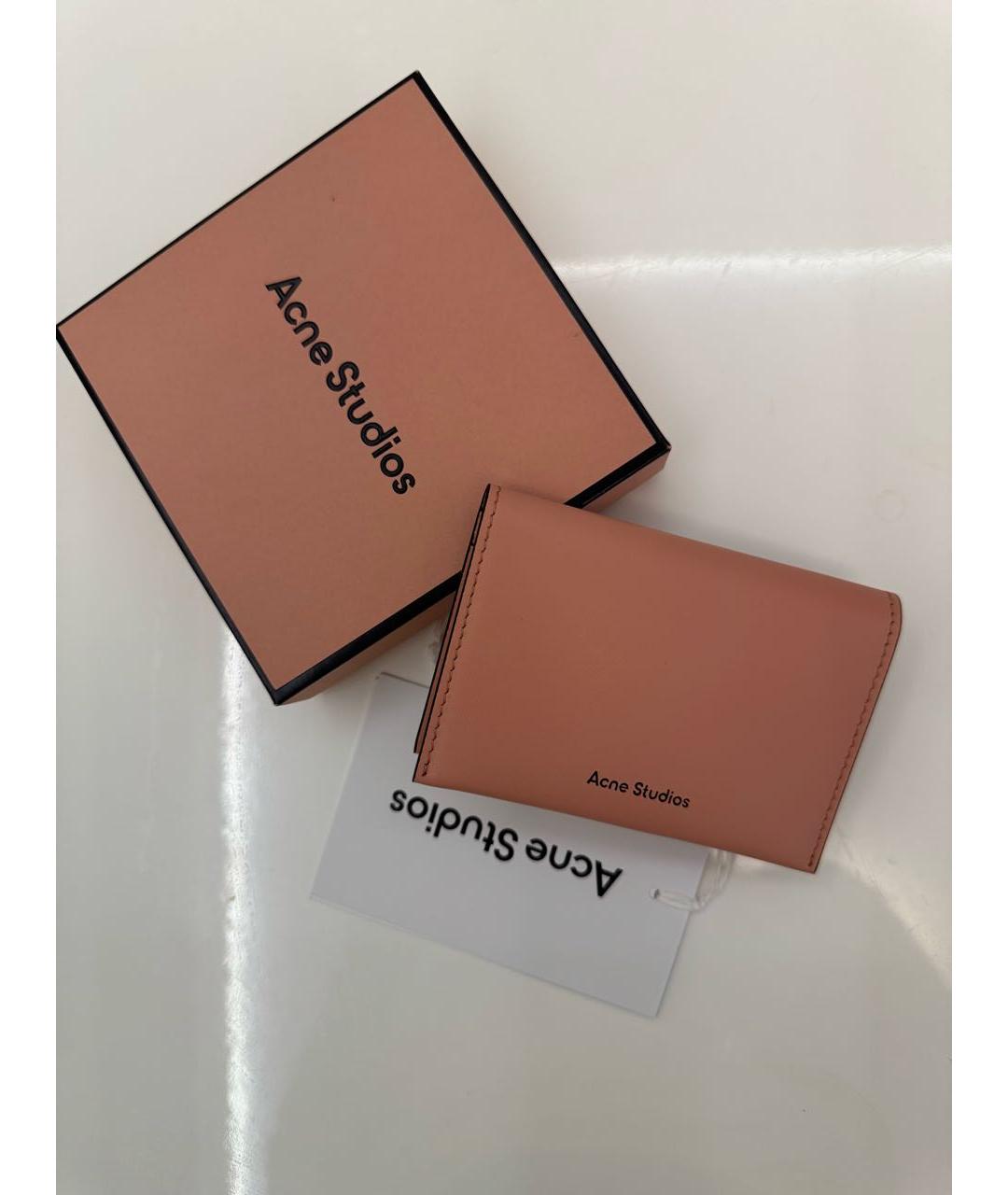 ACNE STUDIOS Коралловый кожаный кардхолдер, фото 5