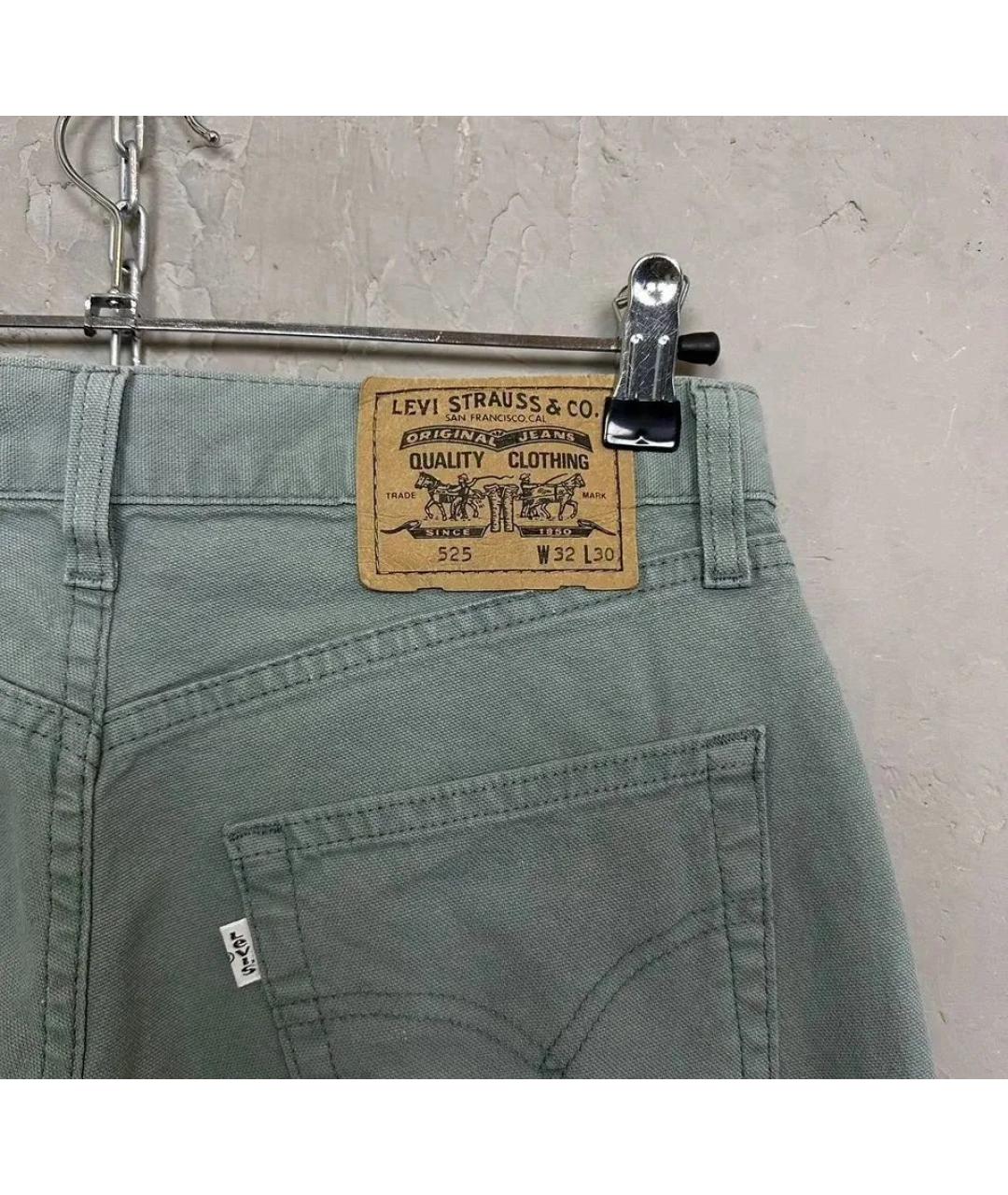 LEVI'S Бирюзовые хлопко-эластановые джинсы клеш, фото 4