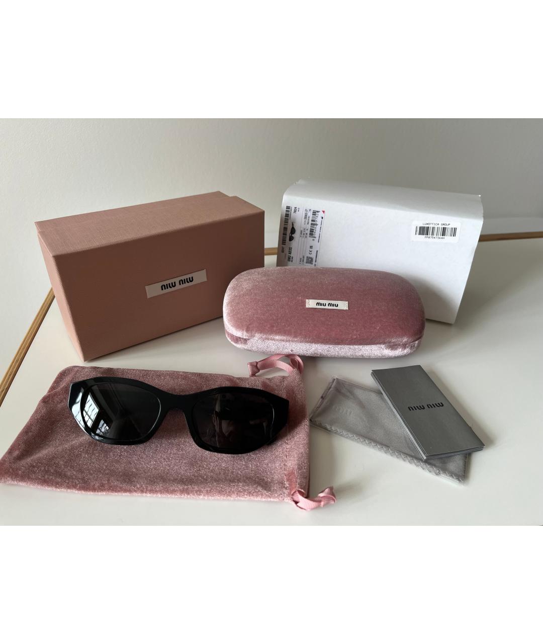 MIU MIU Черные пластиковые солнцезащитные очки, фото 5
