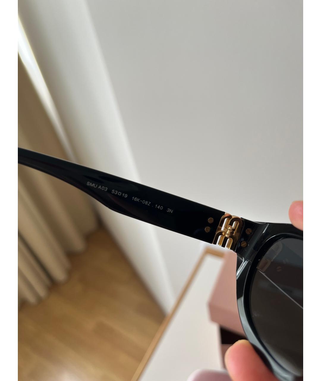 MIU MIU Черные пластиковые солнцезащитные очки, фото 8