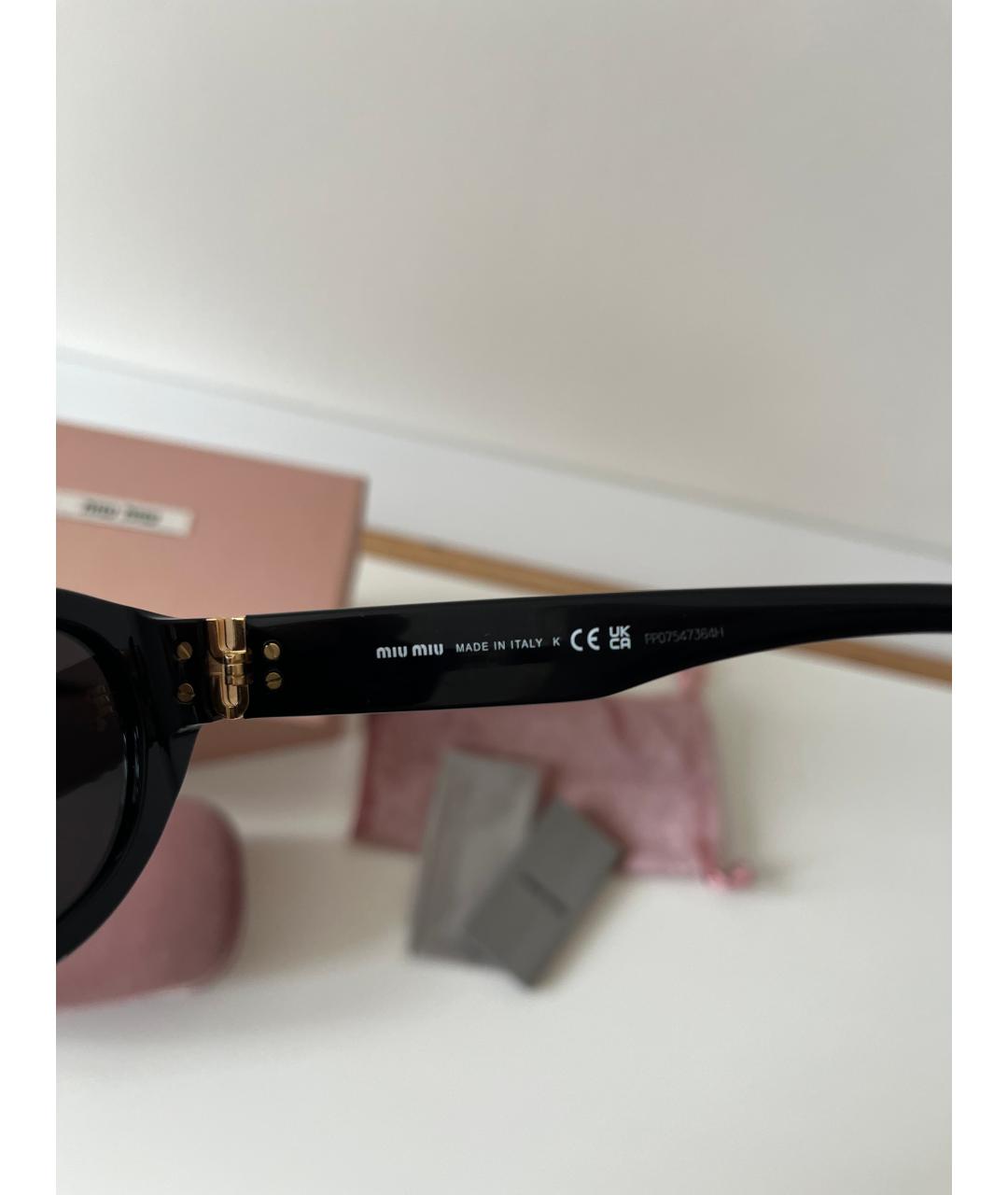 MIU MIU Черные пластиковые солнцезащитные очки, фото 7