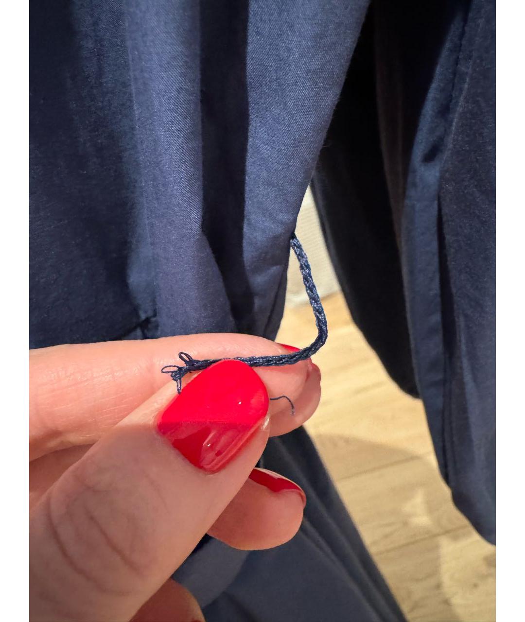 WEEKEND MAX MARA Темно-синее хлопковое повседневное платье, фото 7