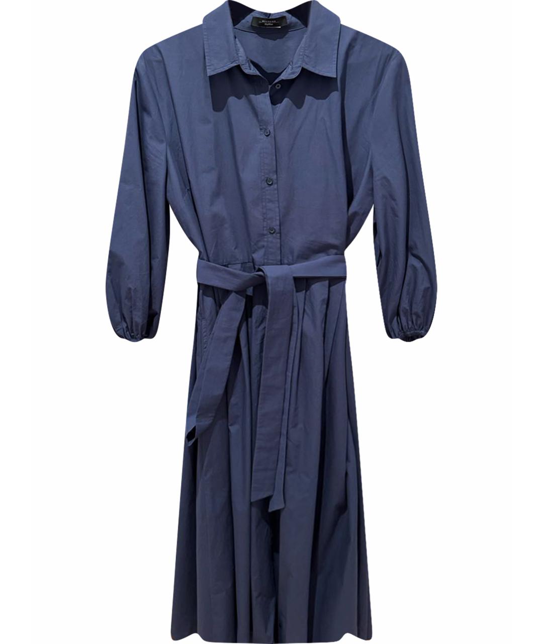 WEEKEND MAX MARA Темно-синее хлопковое повседневное платье, фото 1