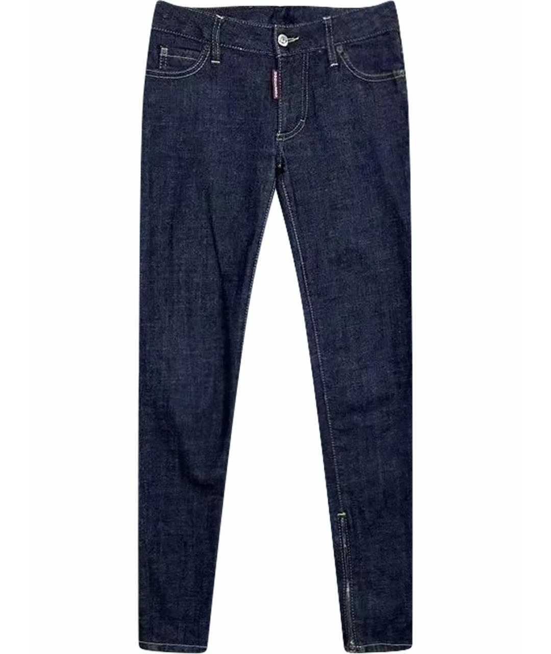 DSQUARED2 Темно-синие хлопковые джинсы слим, фото 1