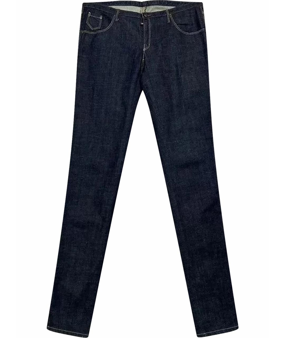 DSQUARED2 Темно-синие хлопко-эластановые джинсы слим, фото 1